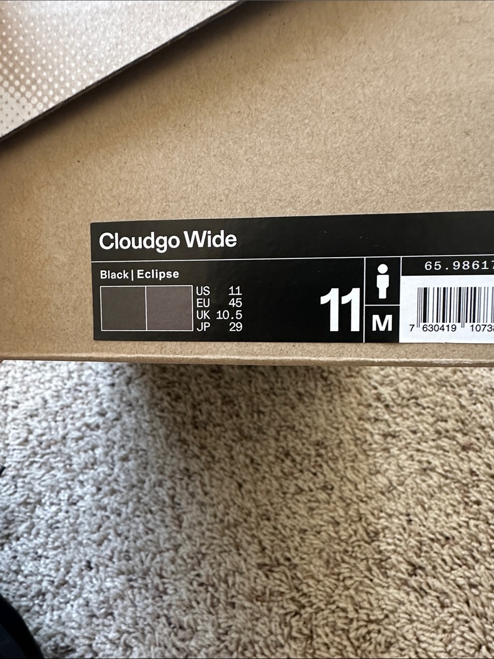 On Running Cloudgo Wide Men's Athletic Shoes in Black - Picture 3 of 3